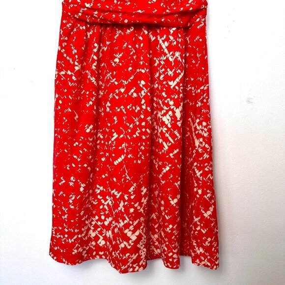 Cynthia Steffe Red White Halter Tie Neck Dress, Size 4 - Picture 3 of 10